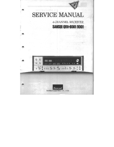 Sansui QRX-8001 Service manual for Sansui QRX-8001, QRX-9001 receiver-amplifier